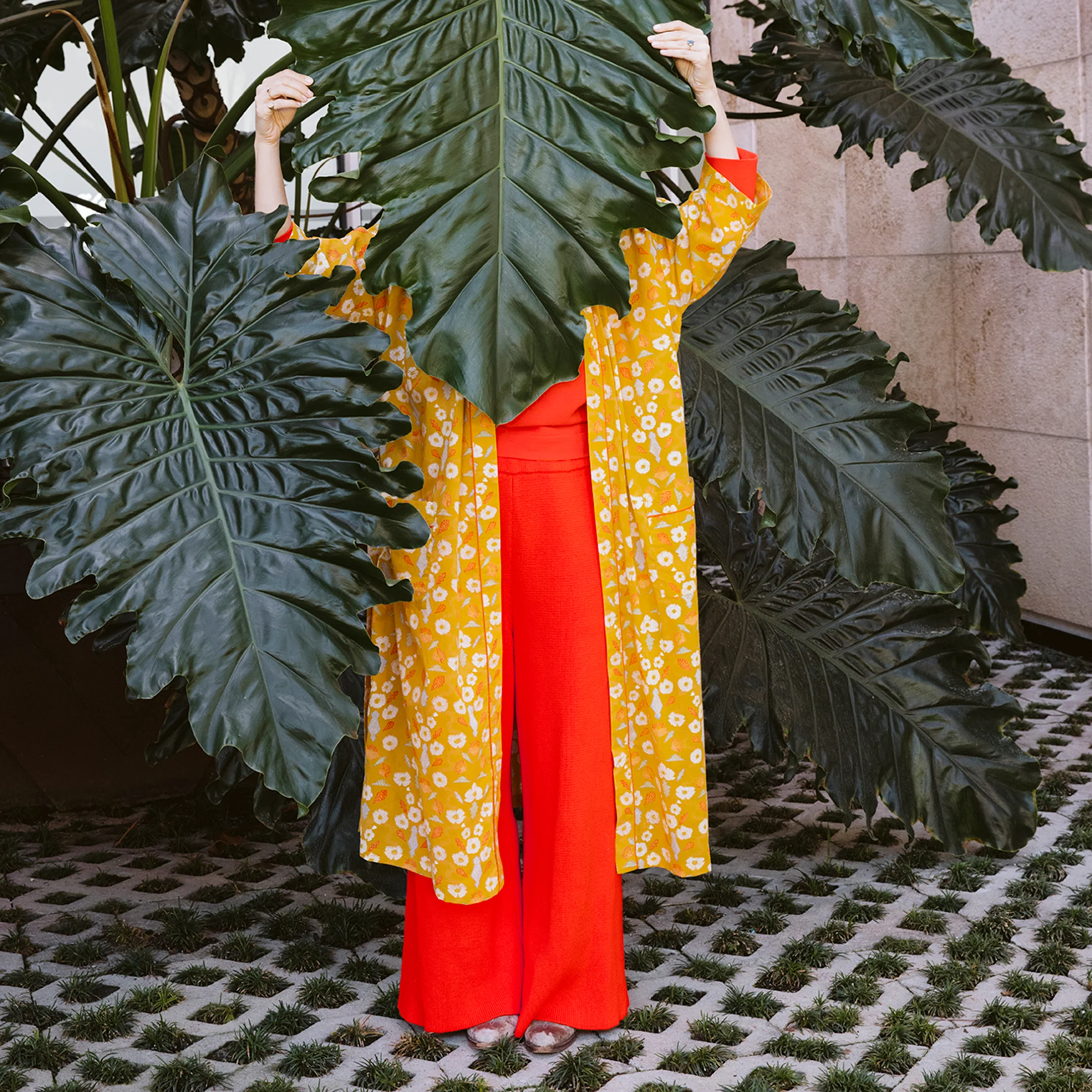 Ochre California Poppies Robe - Image 8
