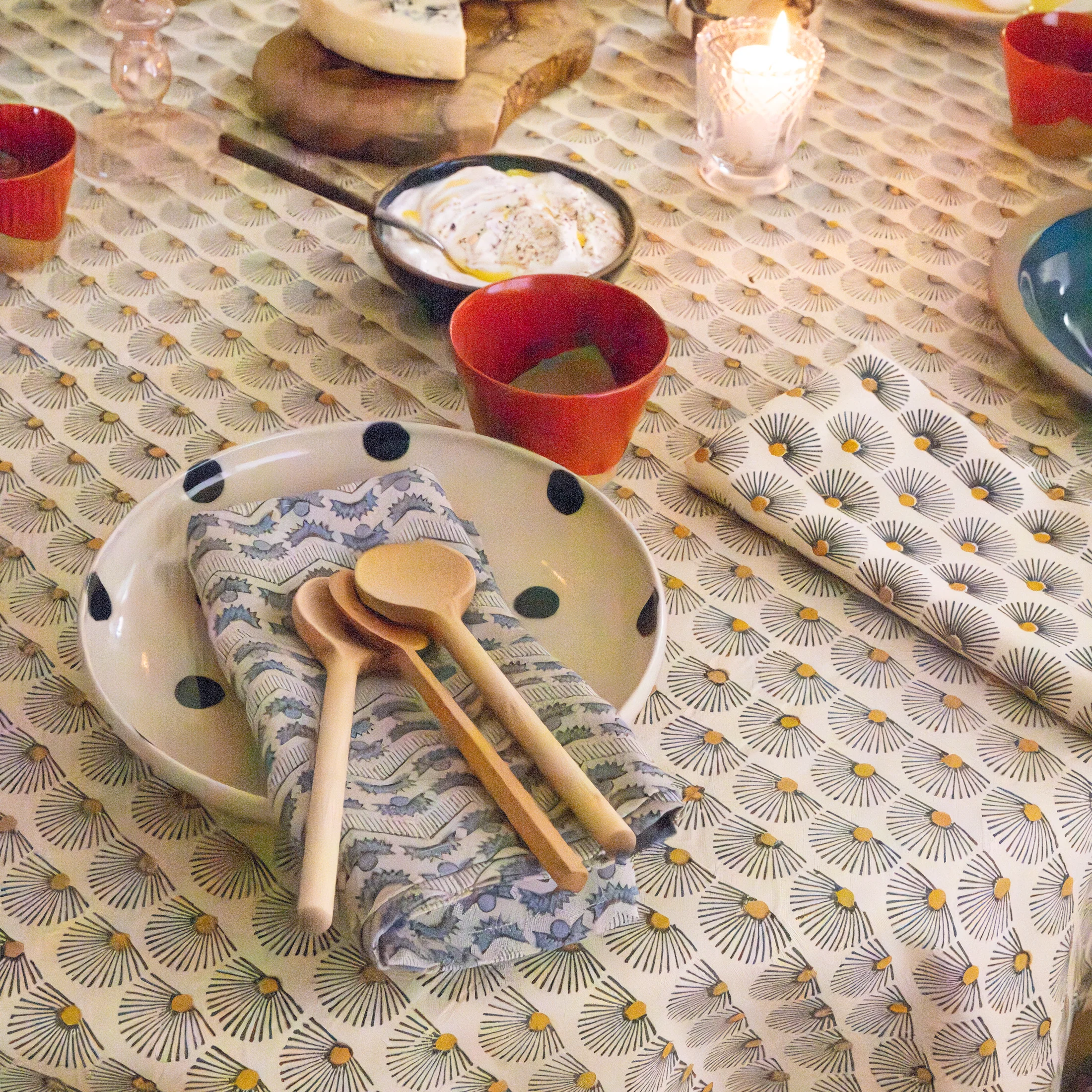 Peacock Napkin | Ochre - Image 4