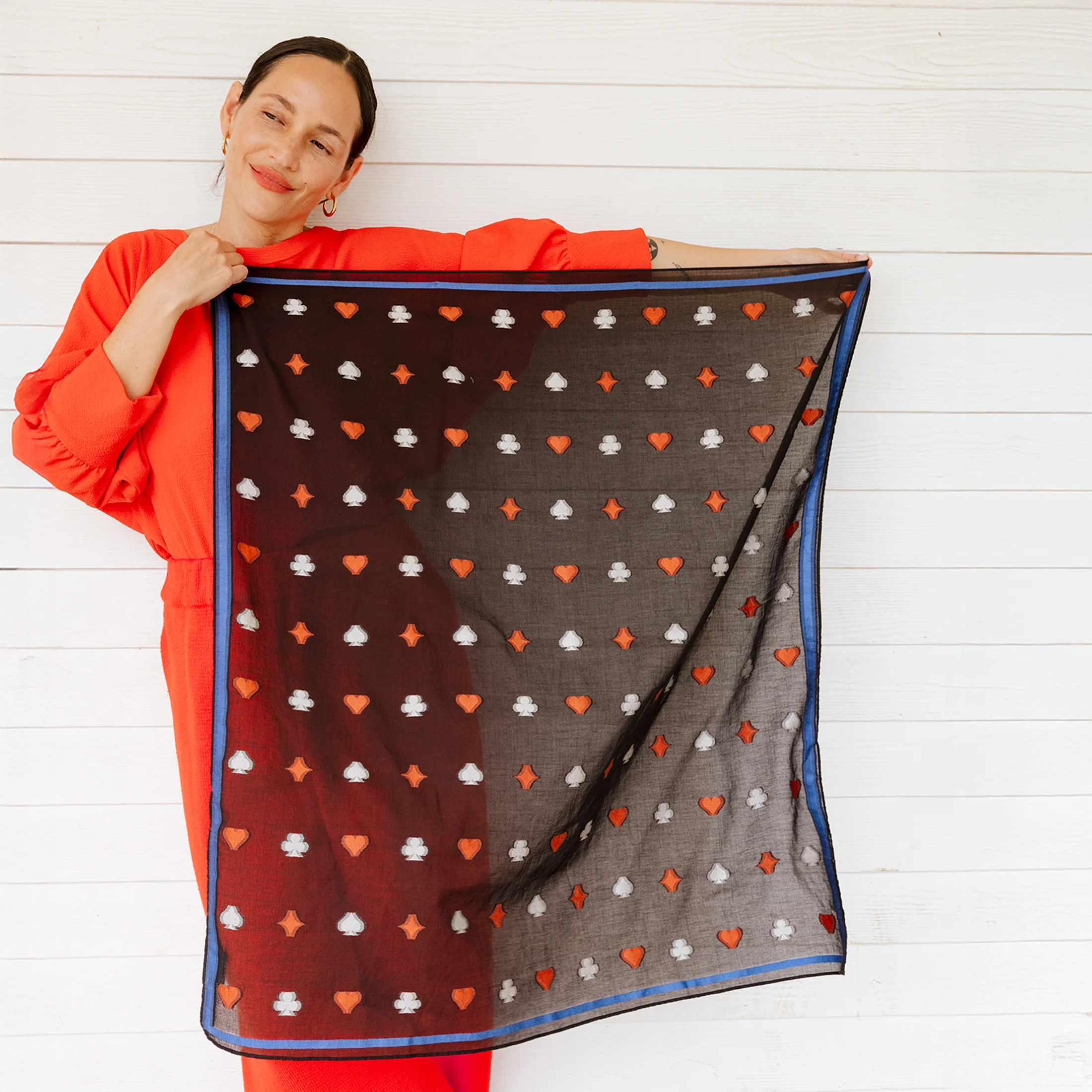 Spades Jacquard Silk Scarf - Image 4
