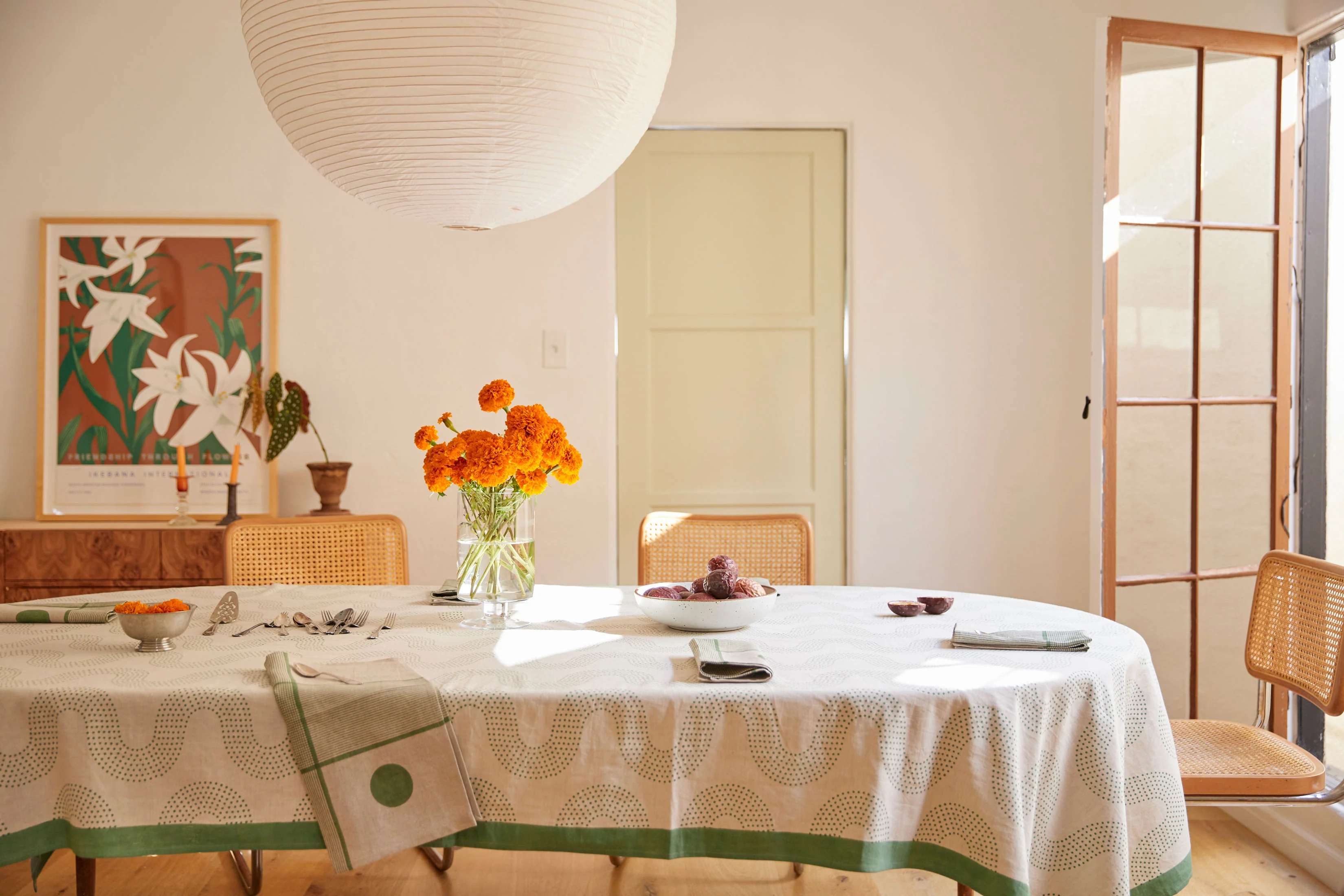 Squiggle Dot Tablecloth | Basil - Image 3