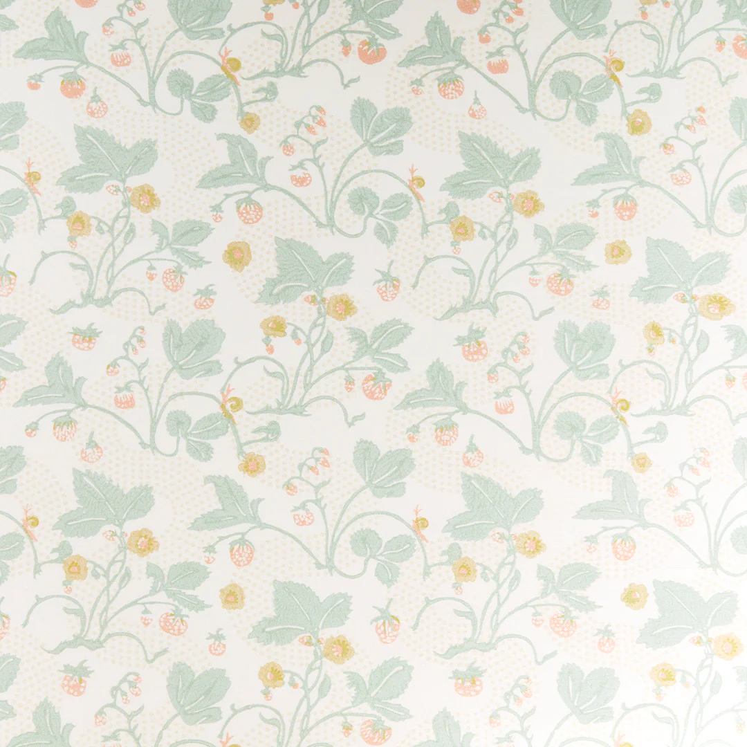 Strawberries Fabric Swatch | Sage - Image 3